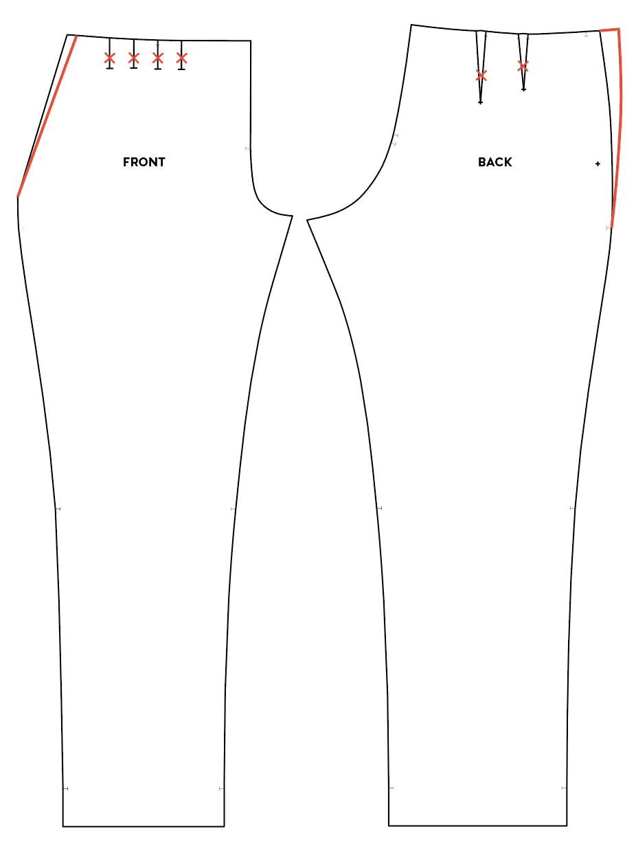 Men's sweatpants sewing pattern